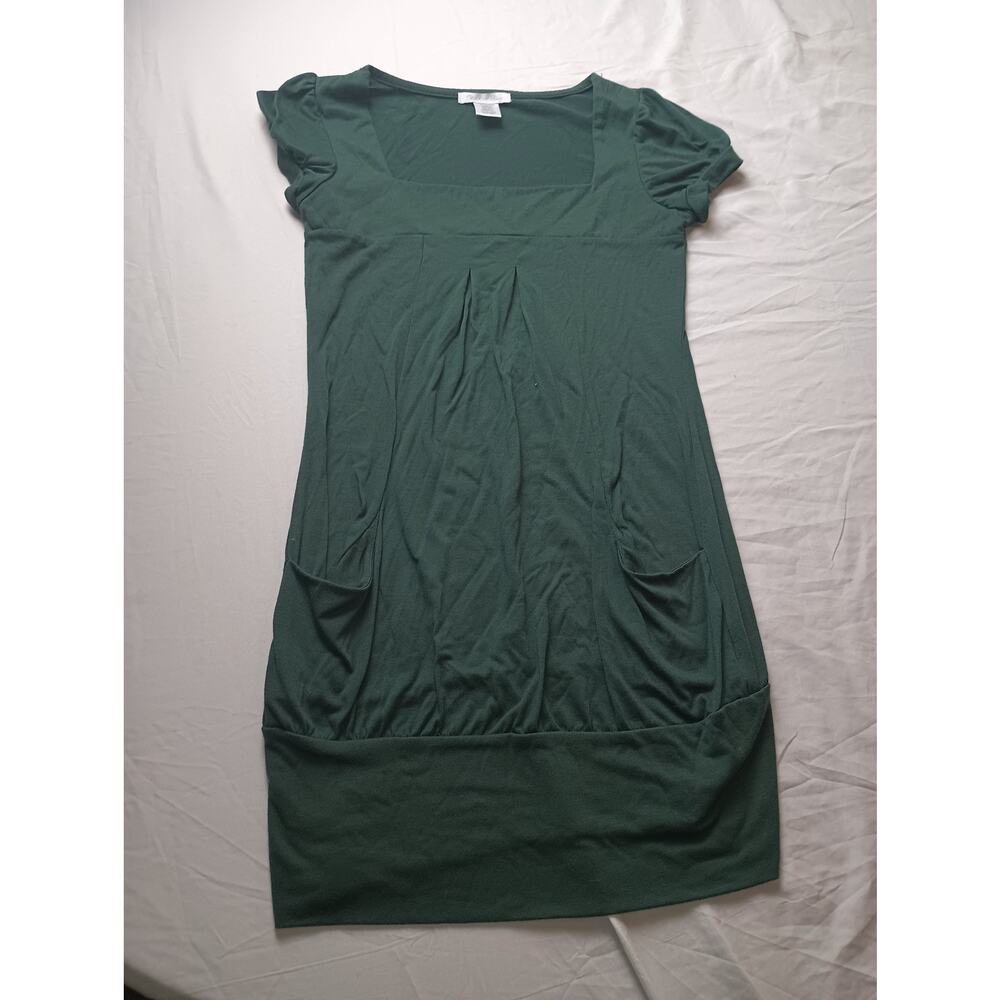 Charlotte Russe Y2K Tunic Women Size Small with pockets Bodycon Green